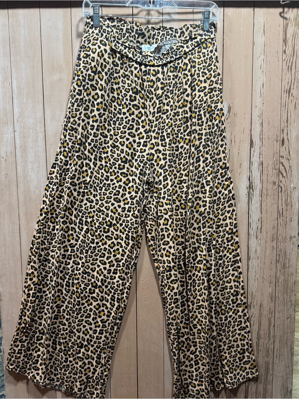 entro Leopard-Print Wide Leg Pants (l)